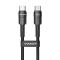 ESSAGER ESSAGER 50cm 60W PD USB-C - USB-C Laddningskabel Svart - Teknikhallen.se