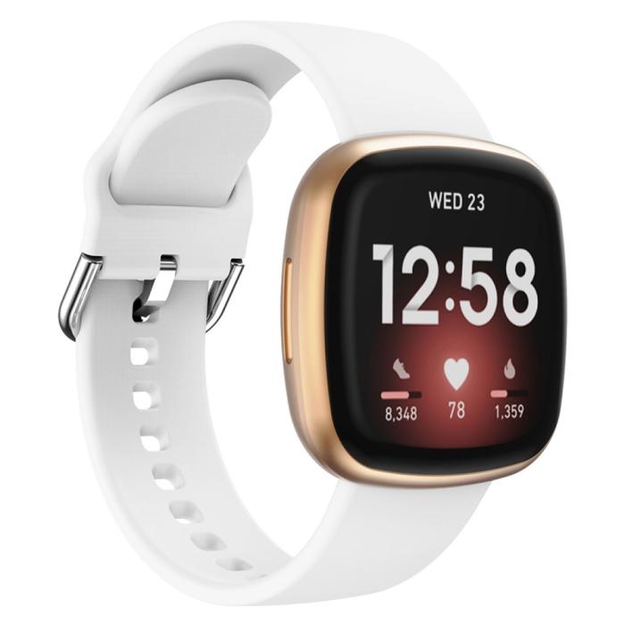 Bild 2,  Fitbit Versa 4/Sense 2 Klockarmband Silikon Vit - Teknikhallen.se