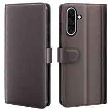  Samsung Galaxy A36 5G/A56 5G Fodral Premium &Auml;kta L&auml;der Brun - Teknikhallen.se