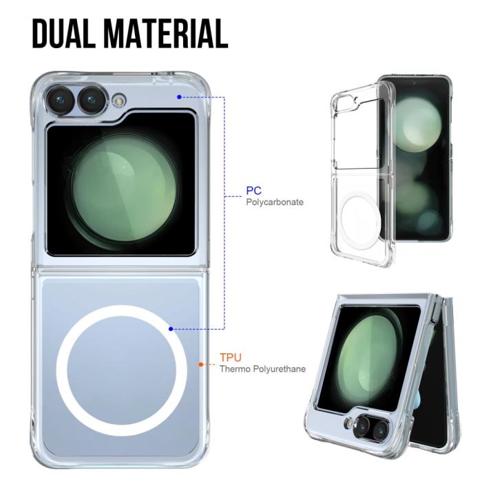 Bild 6,  Galaxy Z Flip 6 / 7 FE Skal MagSafeTPU Transparent - Teknikhallen.se