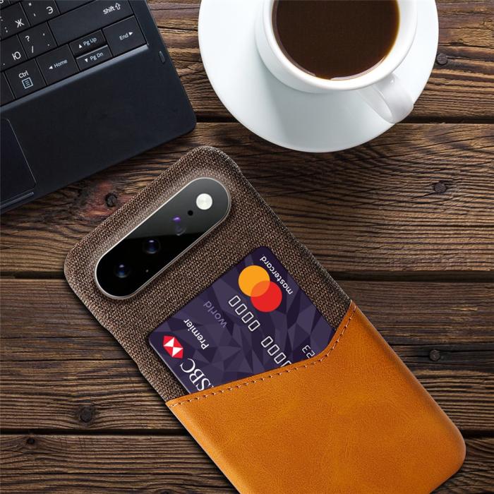 Bild 4,  Google Pixel 11 Pro XL Skal PU Läder Med Korthållare Orange - Teknikhallen.se