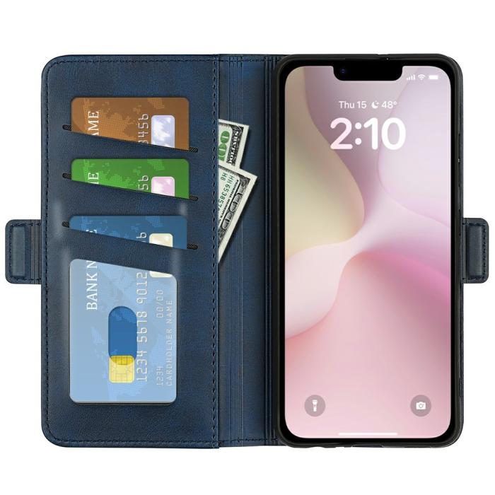Bild 2,  iPhone 17e / 16e Fodral Läder Blå - Teknikhallen.se