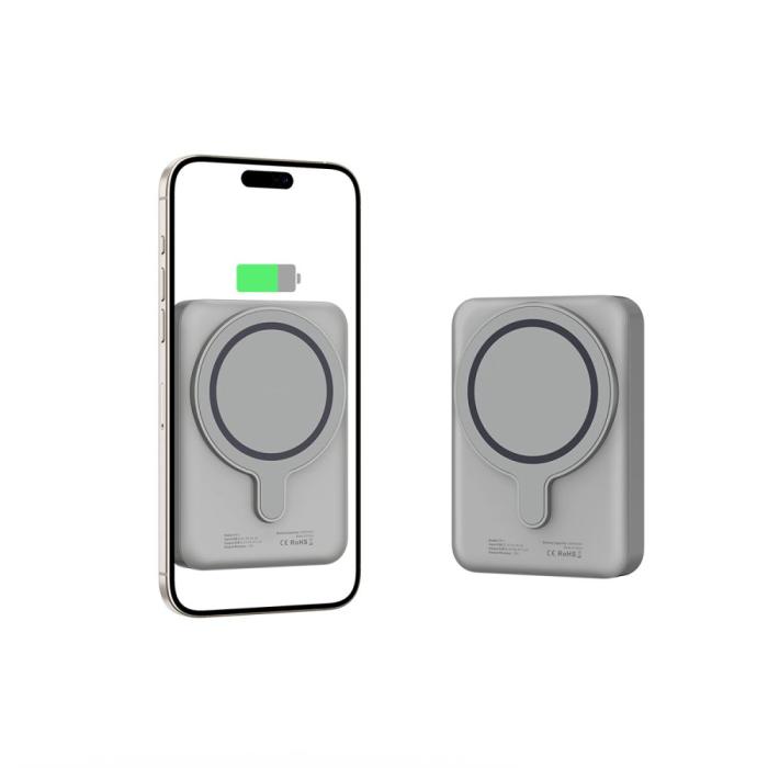 Bild 4, Tech-Protect Tech-Protect 10000 mAh MagSafe Powerbank LifeMag Titanium - Teknikhallen.se