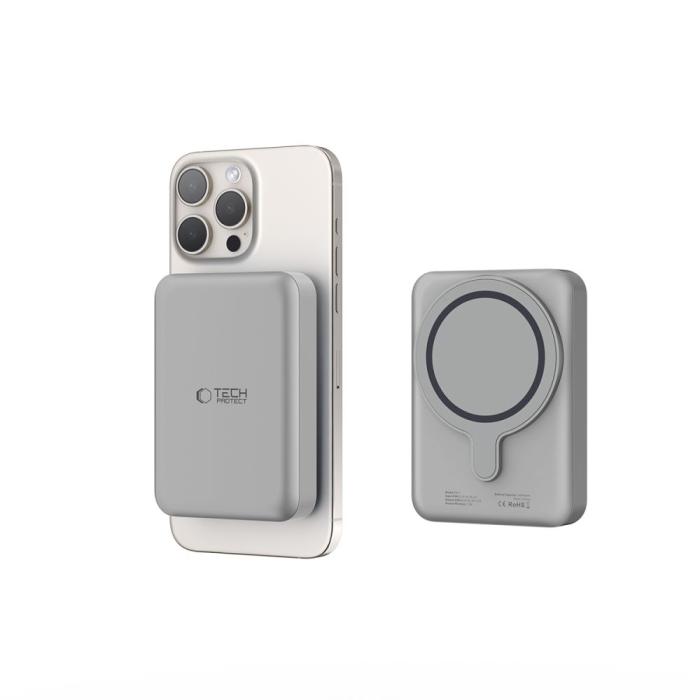 Bild 5, Tech-Protect Tech-Protect 10000 mAh MagSafe Powerbank LifeMag Titanium - Teknikhallen.se