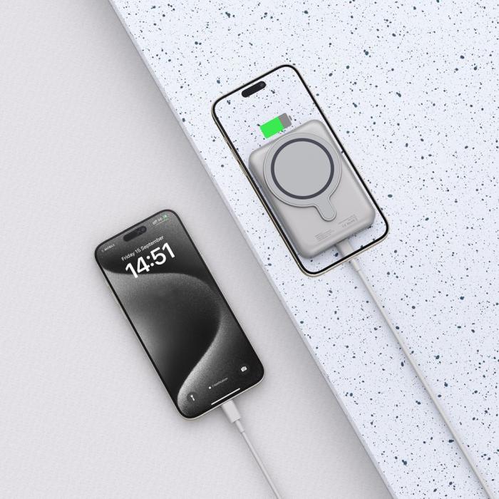 Bild 6, Tech-Protect Tech-Protect 10000 mAh MagSafe Powerbank LifeMag Titanium - Teknikhallen.se