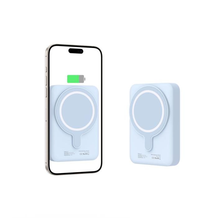 Bild 3, Tech-Protect Tech-Protect 10000 mAh MagSafe Powerbank LifeMag Blå - Teknikhallen.se