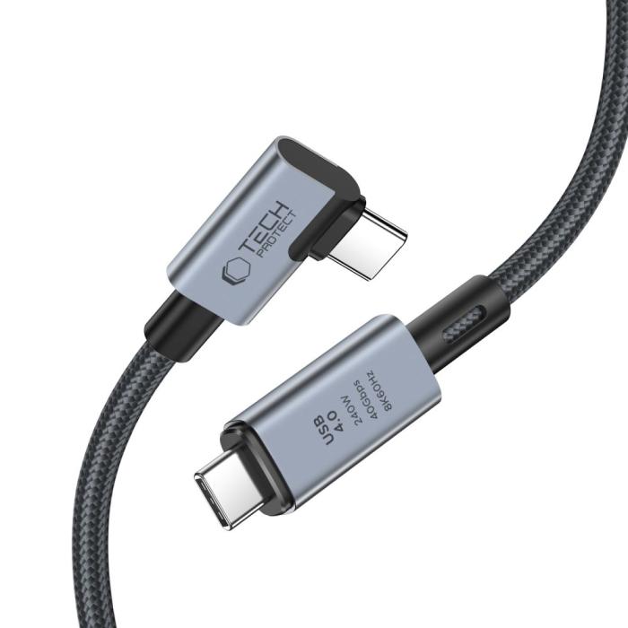 Bild 2, Tech-Protect Tech-Protect 1.5 m 240W PD 8K USB-C/USB-C Kabel UltraBoost Grå - Teknikhallen.se