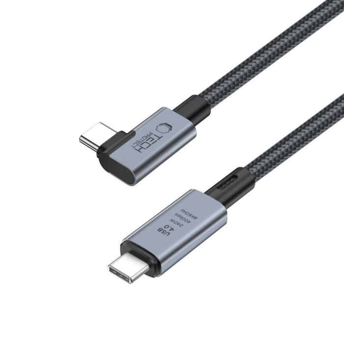 Bild 3, Tech-Protect Tech-Protect 1.5 m 240W PD 8K USB-C/USB-C Kabel UltraBoost Grå - Teknikhallen.se