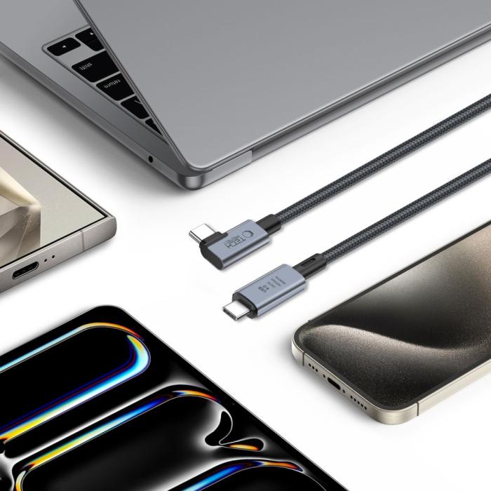 Bild 4, Tech-Protect Tech-Protect 1.5 m 240W PD 8K USB-C/USB-C Kabel UltraBoost Grå - Teknikhallen.se