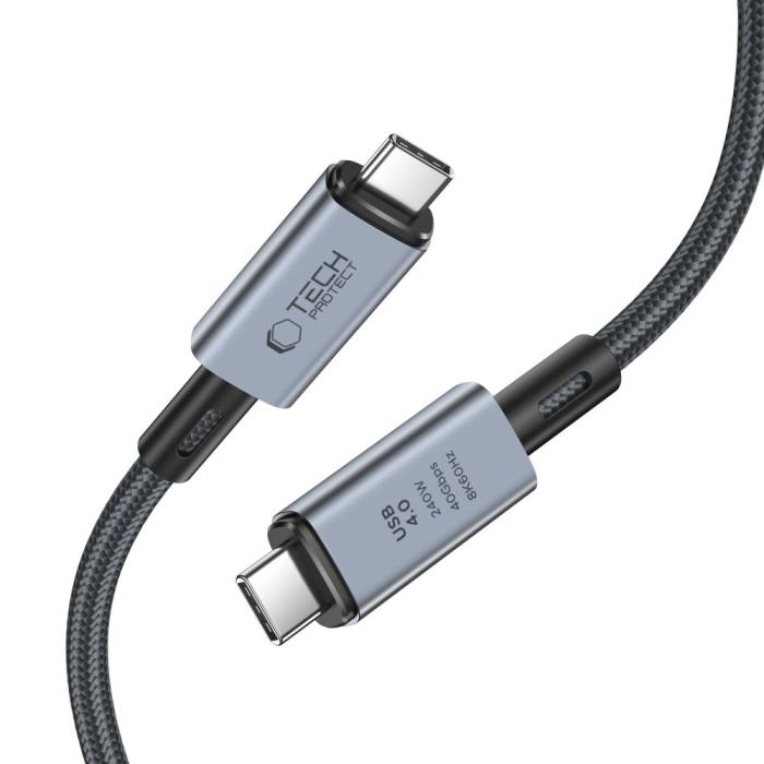 Bild 3, Tech-Protect Tech-Protect 2 m 240W PD 8K USB-C/USB-C Kabel UltraBoost Grå - Teknikhallen.se