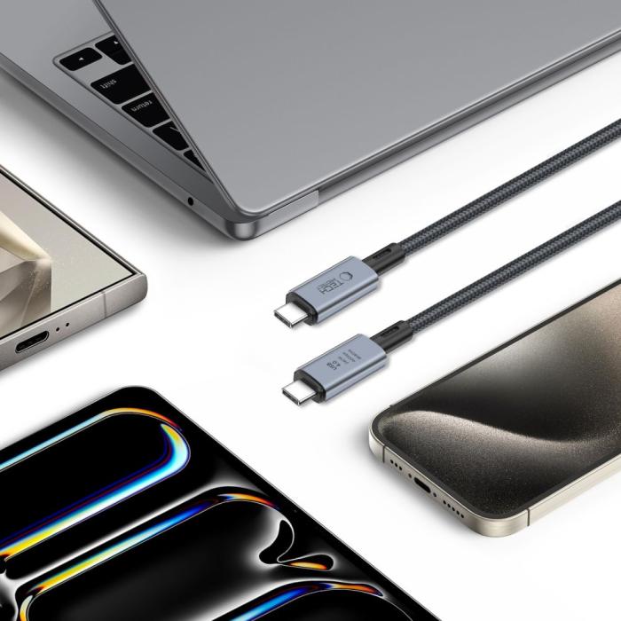 Bild 5, Tech-Protect Tech-Protect 2 m 240W PD 8K USB-C/USB-C Kabel UltraBoost Grå - Teknikhallen.se