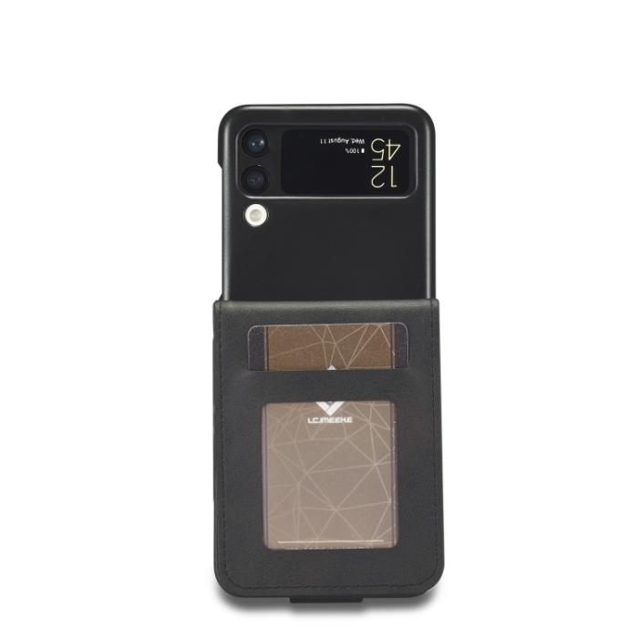 Bild 3, LC.IMEEKE LC.IMEEKE Galaxy Z Flip 4 Fodral Läder Svart - Teknikhallen.se