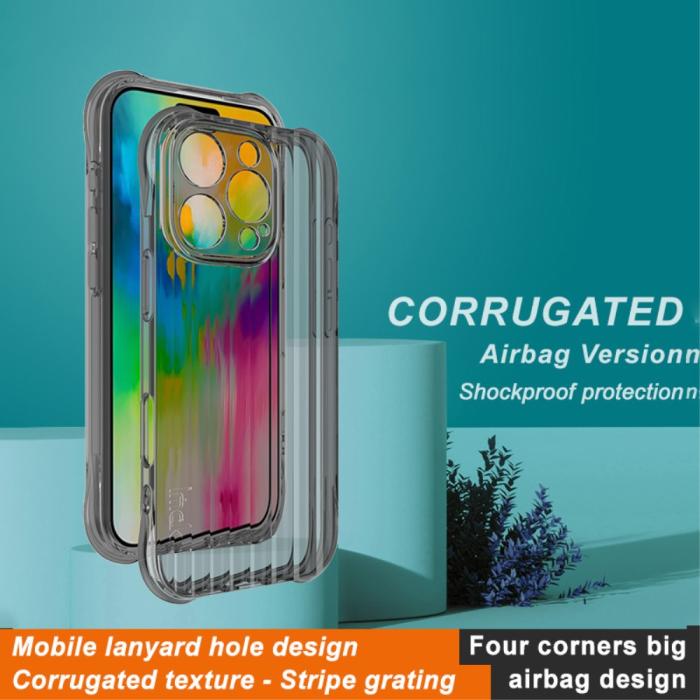 Bild 2, IMAK IMAK iPhone 16 Pro Max Skal Shockproof TPU Tonad Svart - Teknikhallen.se
