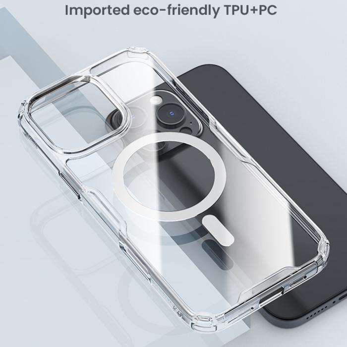 Bild 6, NILLKIN NILLKIN iPhone 16 Pro Max Skal MagSafe Pro Transparent - Teknikhallen.se