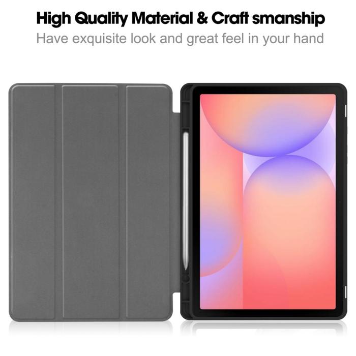 Bild 2,  Samsung Galaxy Tab S10 Lite Fodral Tri-Fold Pennhållare Lila - Teknikhallen.se