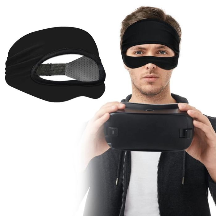 Bild 2,  VR Ansiktsmask / Svettband Justerbart Svart - Teknikhallen.se