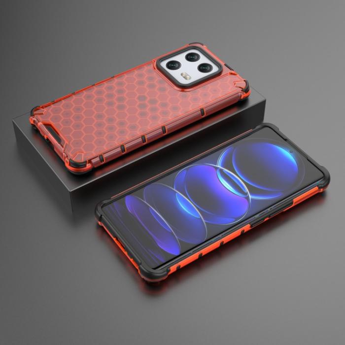 Bild 3,  Xiaomi 13 Pro 5G Skal Shockproof Honeycomb Textur Röd - Teknikhallen.se