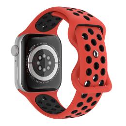 ColorPop Sportarmband Dual-Color Apple Watch 41/40/38 mm (M/L) Röd/Svart - Teknikhallen.se