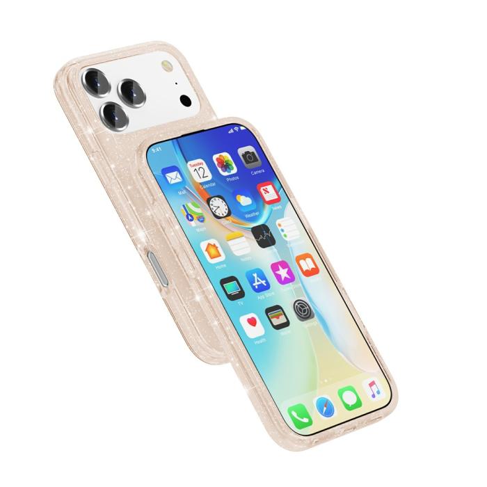 Bild 6,  iPhone 17 Pro Max Skal Glitter Guld - Teknikhallen.se