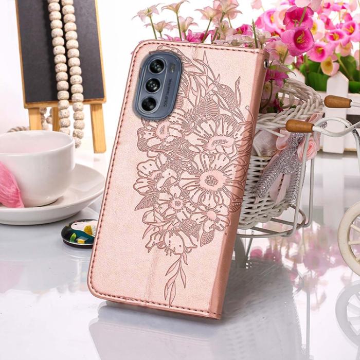 Bild 6,  Motorola Moto G62 5G Fodral Med Fjäril Tryck Roséguld - Teknikhallen.se