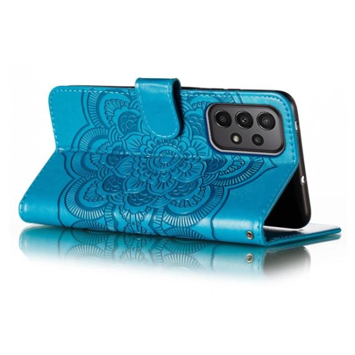 Bild 5,  Samsung Galaxy A24 5G Fodral Mandala Läder Blå - Teknikhallen.se