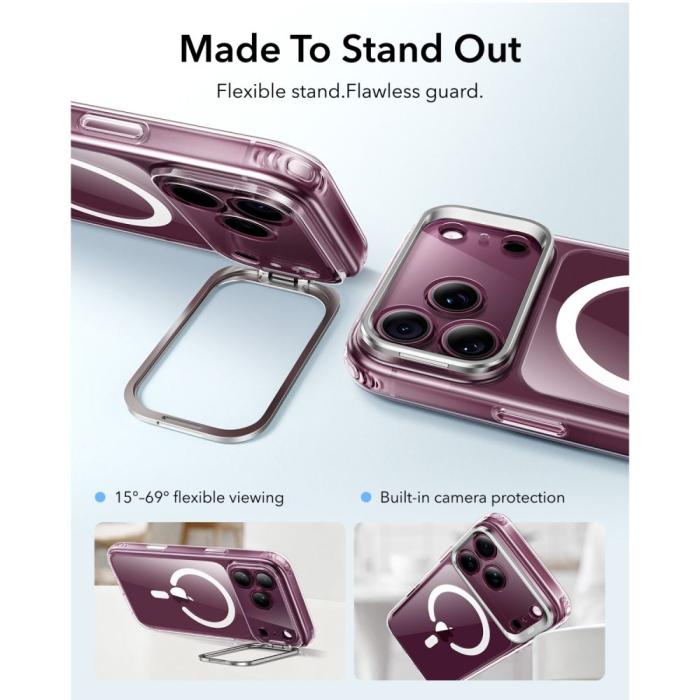 Bild 3, ESR ESR iPhone 18 Pro / 17 Pro Skal MagSafe Hybrid Kickstand - Teknikhallen.se