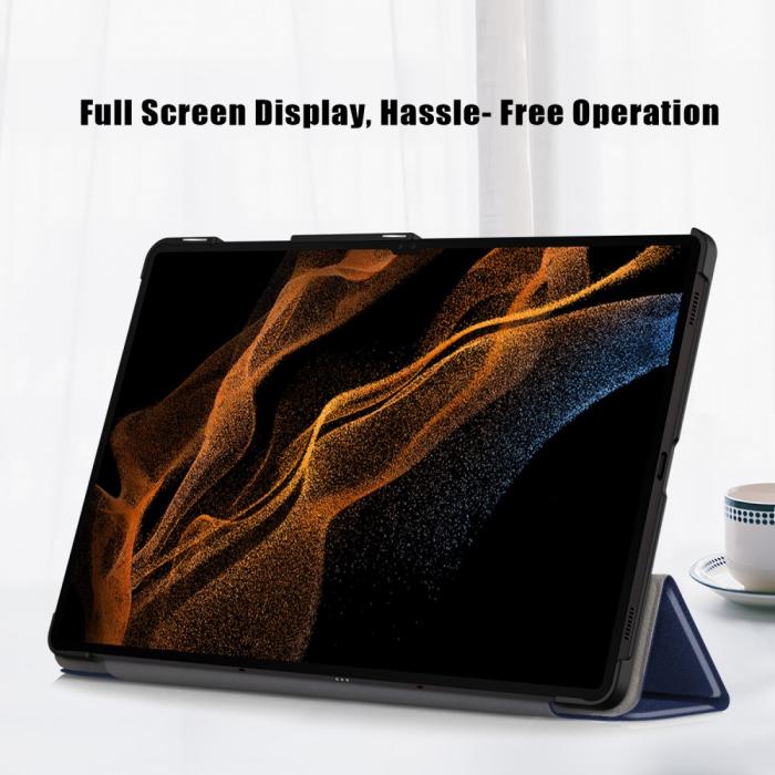 Bild 3,  Samsung Galaxy Tab S9 Ultra Fodral Tri-Fold Mörk Blå - Teknikhallen.se