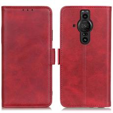  Sony Xperia Pro-I Fodral L&auml;der Med Magnetisk St&auml;ngning R&ouml;d - Teknikhallen.se