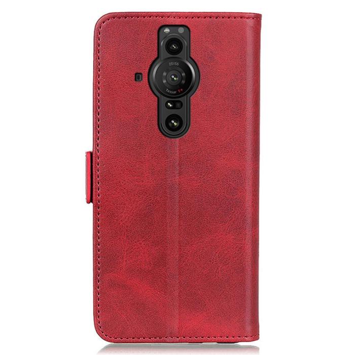 Bild 3,  Sony Xperia Pro-I Fodral Läder Med Magnetisk Stängning Röd - Teknikhallen.se