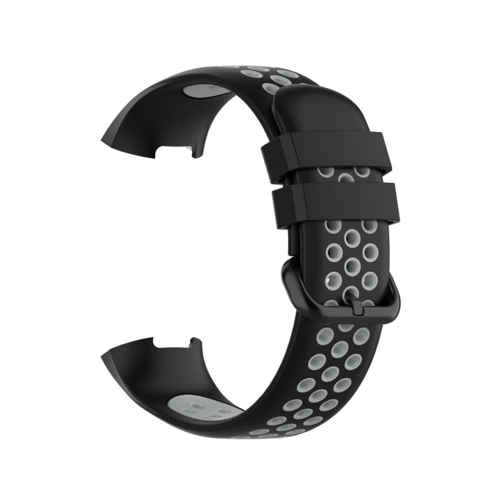 Bild 4,  Fitbit Charge 4/3 Silikon Träningsarmband Svart/Grå - Teknikhallen.se