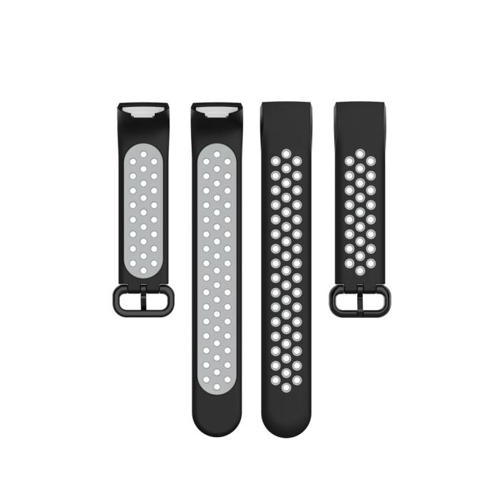 Bild 5,  Fitbit Charge 4/3 Silikon Träningsarmband Svart/Grå - Teknikhallen.se
