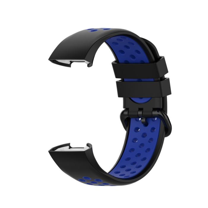 Bild 3,  Fitbit Charge 4/3 Silikon Träningsarmband Svart/Blå - Teknikhallen.se