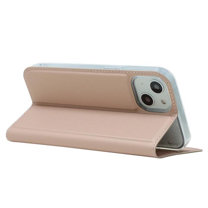 Bild 4,  iPhone 13 Mini - Skin Touch Flip Fodral - Roséguld - Teknikhallen.se