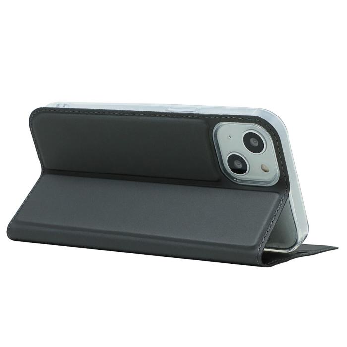 Bild 5,  iPhone 13 Mini - Skin Touch Flip Fodral - Svart - Teknikhallen.se