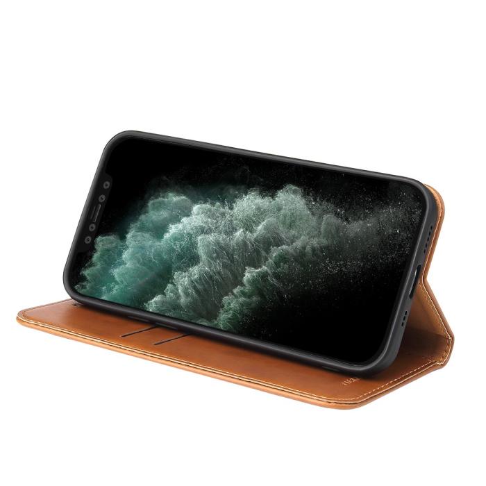 Bild 5,  iPhone 13 Mini - Läder Flip Fodral - Brun - Teknikhallen.se
