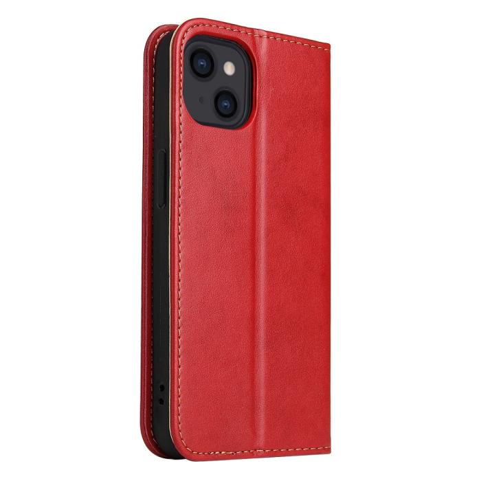 Bild 3,  iPhone 13 Mini - Läder Flip Fodral - Röd - Teknikhallen.se