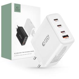 Tech-Protect Tech-Protect 100W GaN PD/QC Väggladdare 3x USB-C 1x USB-A Vit - Teknikhallen.se