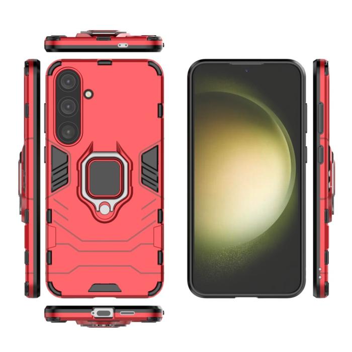 Bild 5,  Samsung Galaxy S24 Plus Skal Ring Hybrid Armor Röd - Teknikhallen.se