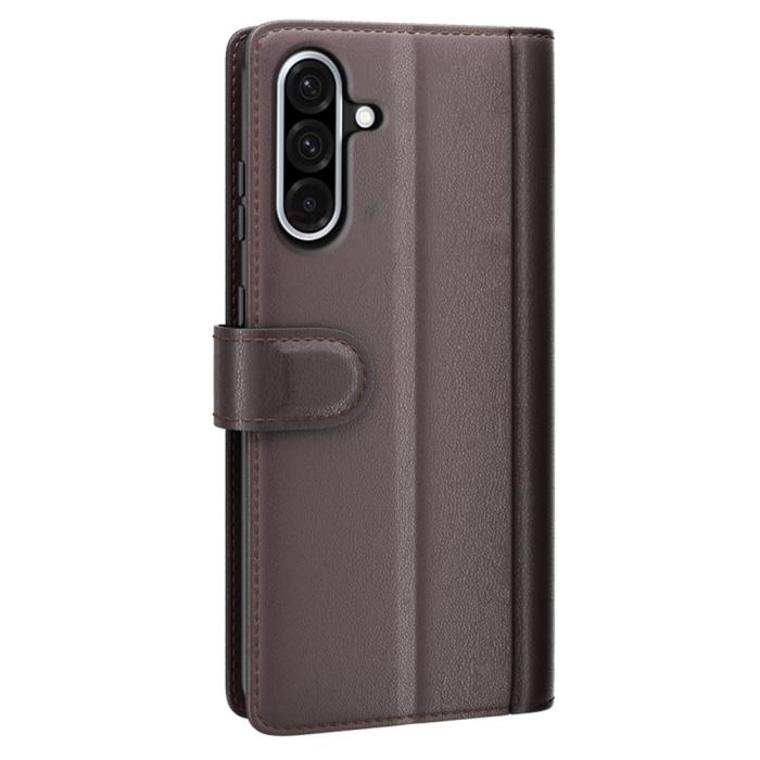 Bild 6,  Samsung Galaxy A36 5G/A56 5G Fodral Premium Äkta Läder Brun - Teknikhallen.se