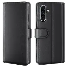 Samsung Galaxy A36 5G/A56 5G Fodral Premium &Auml;kta L&auml;der Svart - Teknikhallen.se