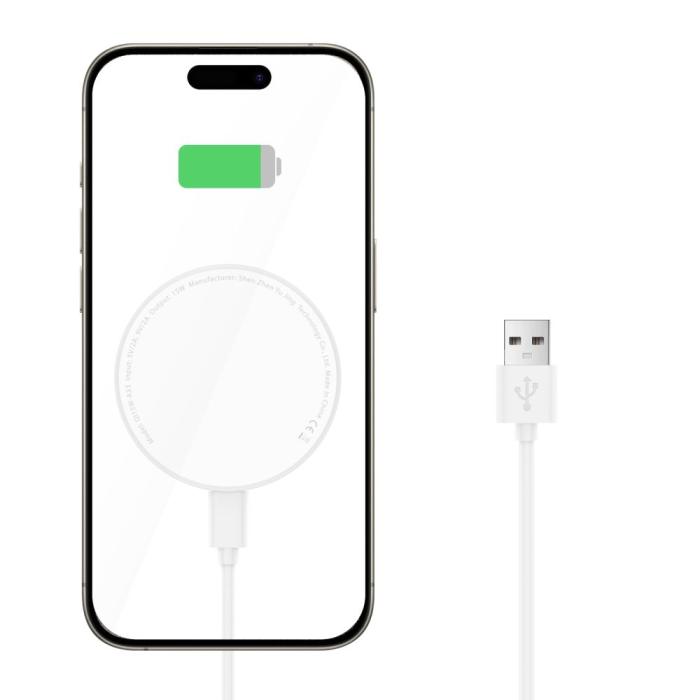 Bild 3, Tech-Protect Tech-Protect 15W Qi Magnetisk MagSafe Laddare Trådlös Vit - Teknikhallen.se