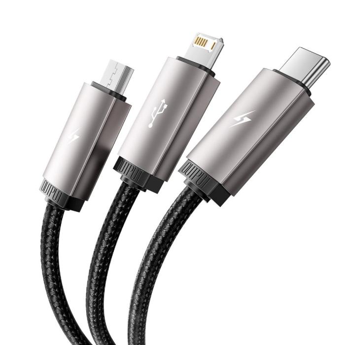 Bild 4, Tech-Protect Tech-Protect 1 m 3.5A 3in1 USB-C/Lightning/Micro Kabel UltraBoost - Teknikhallen.se