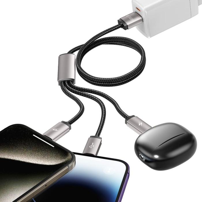 Bild 6, Tech-Protect Tech-Protect 1 m 3.5A 3in1 USB-C/Lightning/Micro Kabel UltraBoost - Teknikhallen.se