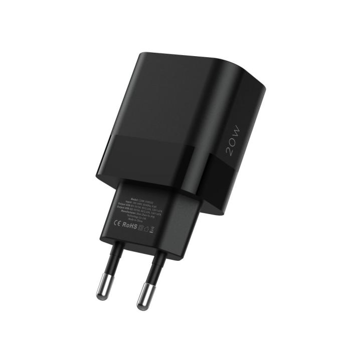 Bild 4, Tech-Protect Tech-Protect 20W PD 2x USB-C Väggladdare Svart - Teknikhallen.se