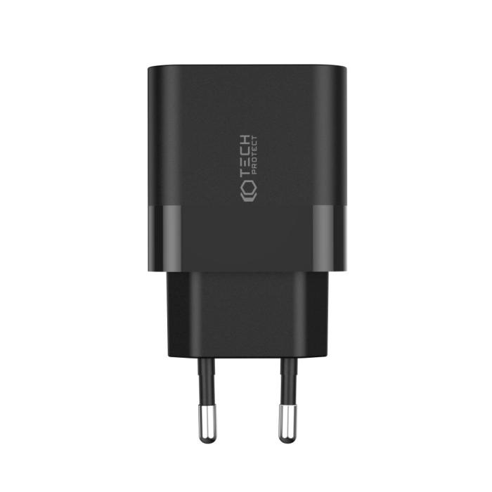 Bild 5, Tech-Protect Tech-Protect 20W PD 2x USB-C Väggladdare Svart - Teknikhallen.se