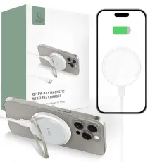 Tech-Protect Tech-Protect 15W Qi Magnetisk MagSafe Laddare Tr&aring;dl&ouml;s Vit - Teknikhallen.se