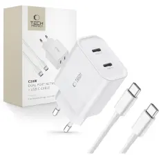 Tech-Protect Tech-Protect 20W V&auml;ggladdare PD Inkl. USB-C Kabel Vit - Teknikhallen.se