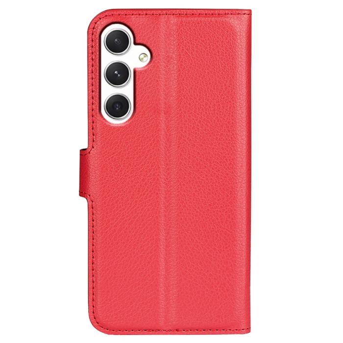 Bild 6,  Samsung Galaxy S24 Fodral Litchi Läder Röd - Teknikhallen.se