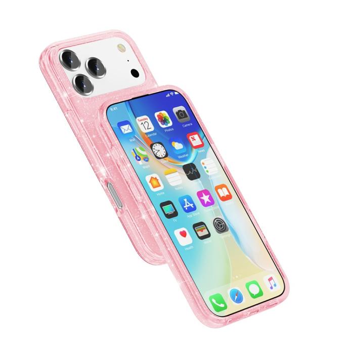 Bild 6,  iPhone 17 Pro Max Skal Glitter Rosa - Teknikhallen.se