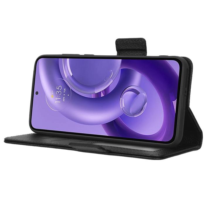Bild 3,  Motorola Edge 30 Neo Fodral Litchi Textur Svart - Teknikhallen.se